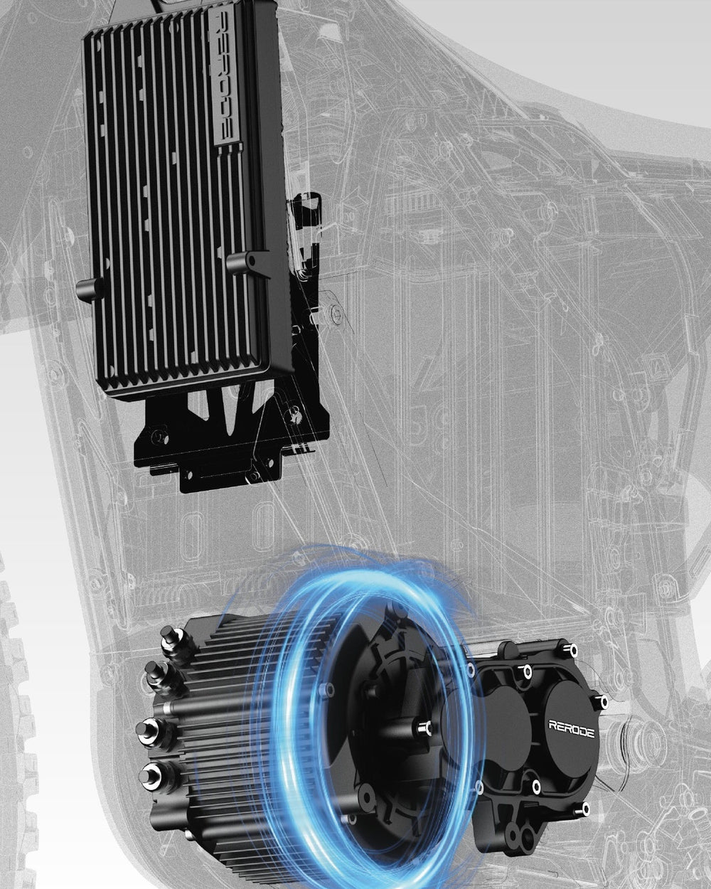 Rerode RX mid-drive motor and controller